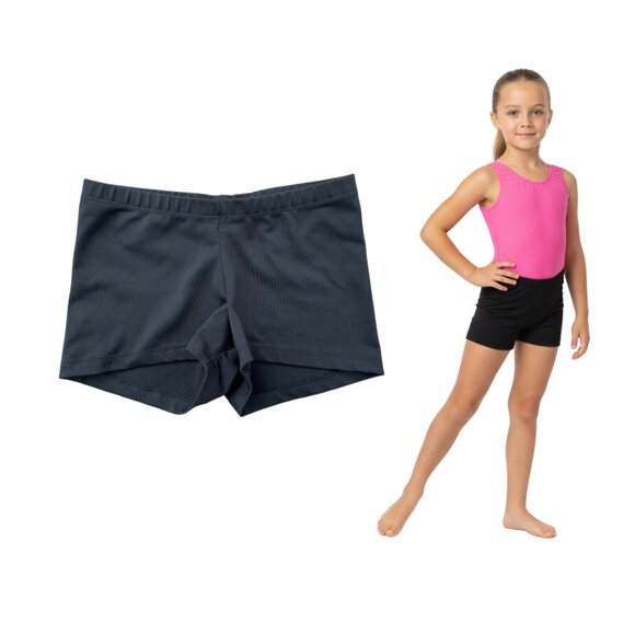 Gymnastics Dance Shorts Girls Small Black Cheer Athletic Sport Training Sports - Picture 1 of 13